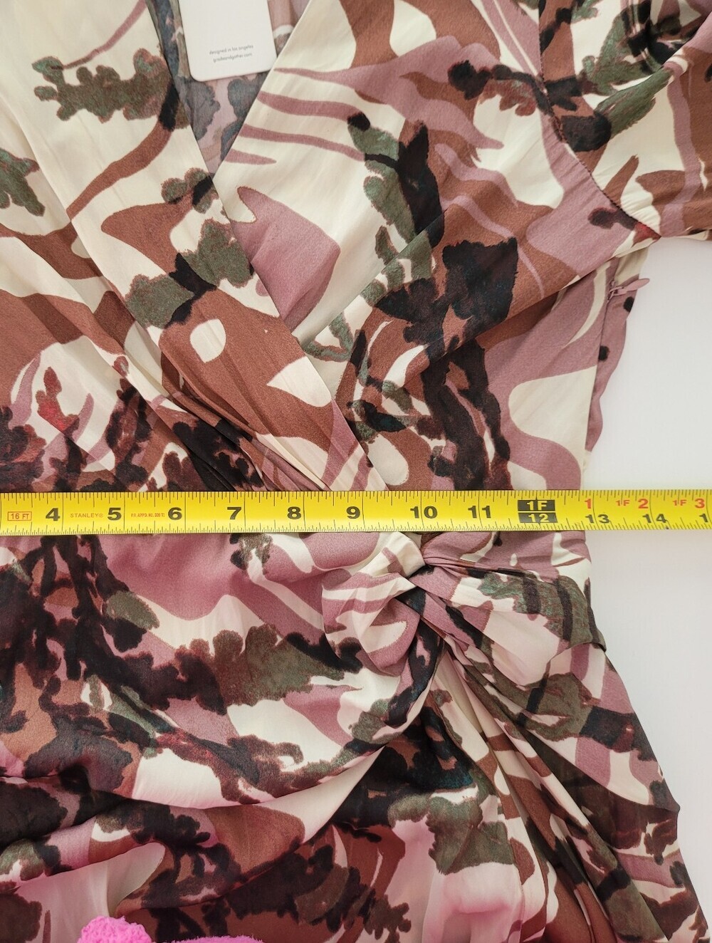 Grade & Gather Twist-Front Floral Maxi Dress in Blush and Olive Size S - Picture 9 of 16